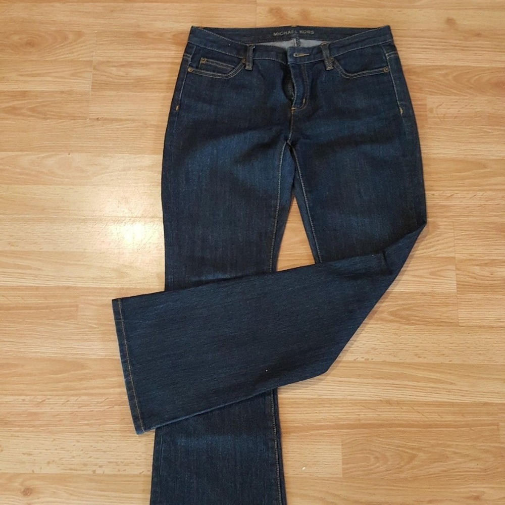 Michael Kors Womens Midrise Dark Wash Boot Cut